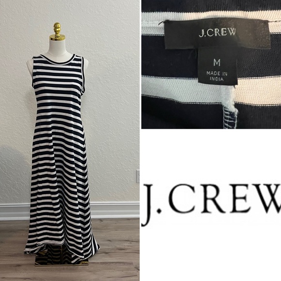 J. Crew Dresses & Skirts - J. Crew Navy and White Striped Maxi Dress